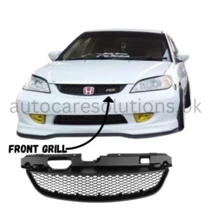 Honda Civic 2000-2005 Front Mesh Sports Grill Abs-Plastic