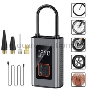 3 IN 1 Portable Electric Air Compressor Power Bank With LED Light – P99