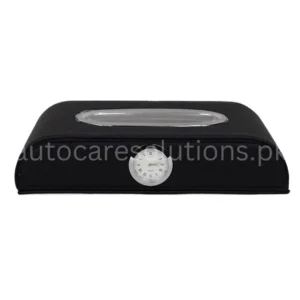 Car Tissue Box Cover with Clock-Black
